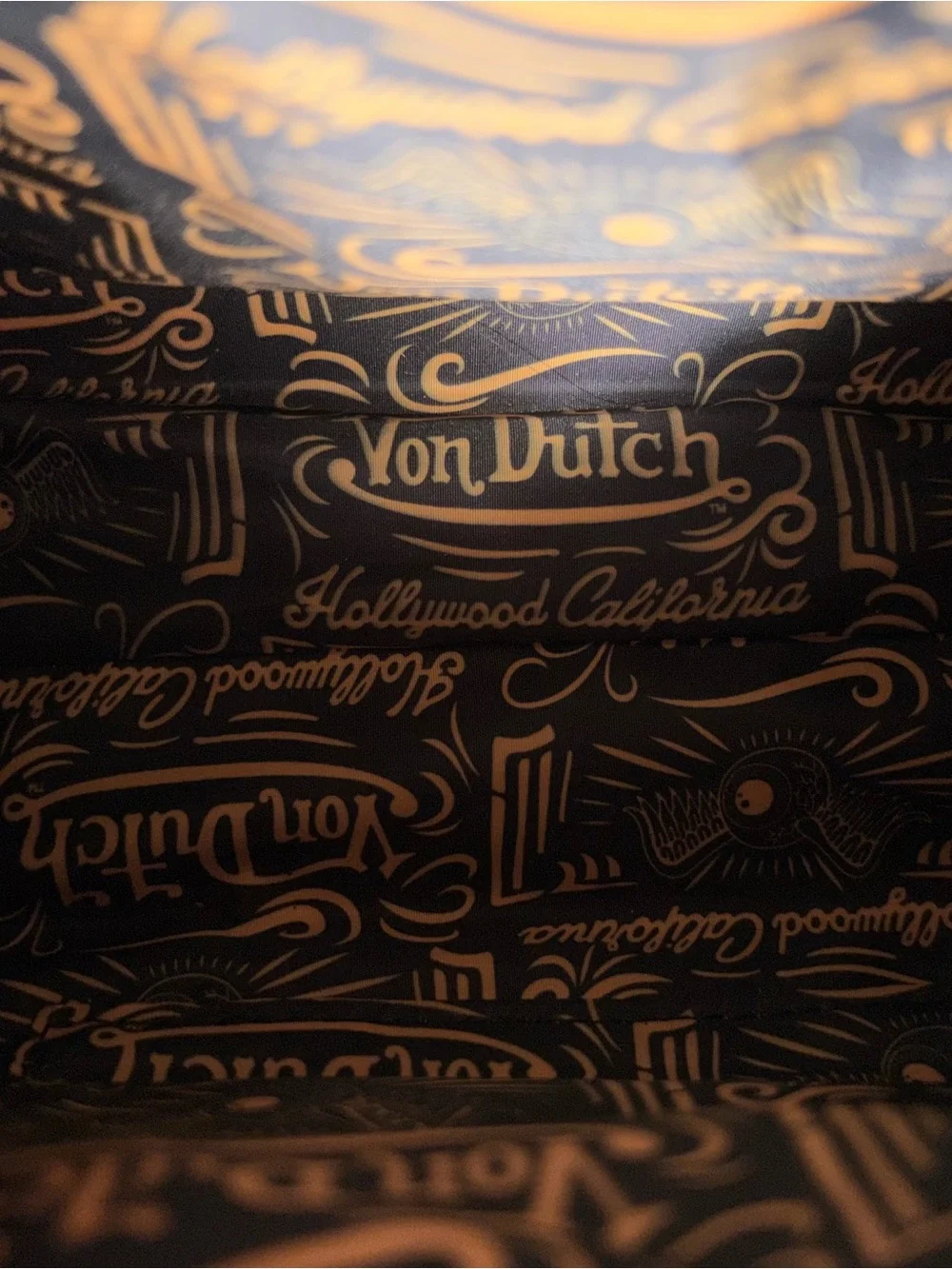 Von Dutch Black Bowling Bag with Gold Logo